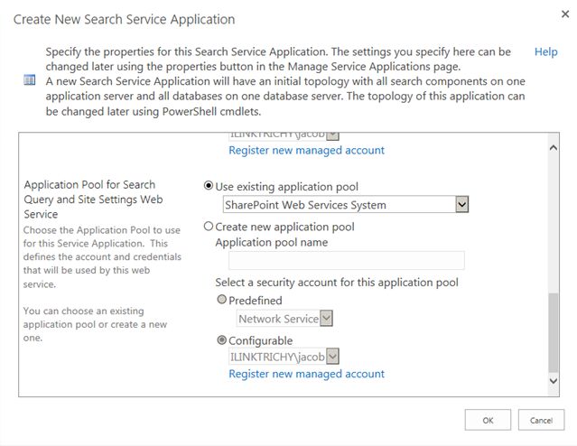 create new search service
